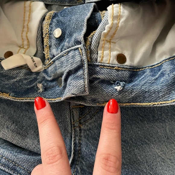 Pacsun Ultra High Rise Slim Jeans Size 26 Medium Wash - Picture 5 of 5